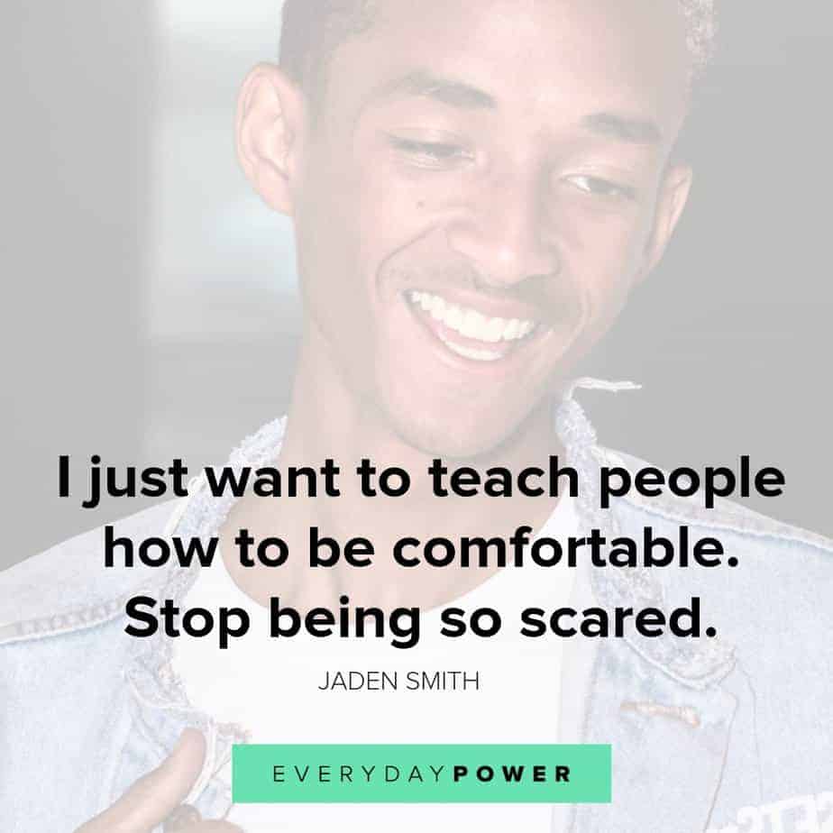 jaden smith about being comfortable
